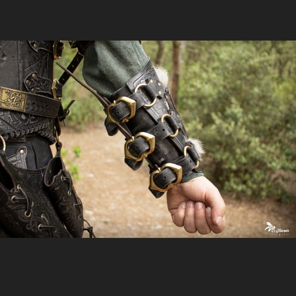 High Quality Leather Rabbit Lined Bracers worth ($200+) - Picture 2 of 11